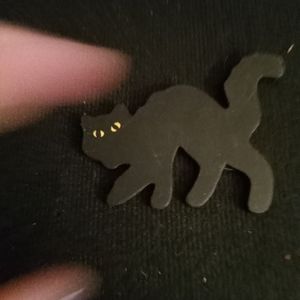 Black Cat wooden Handmade magnet